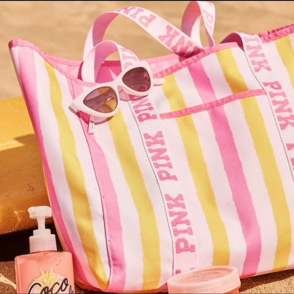 PINK Victoria's Secret Handbags - VS PINK SUMMER GLOW BEAUTY TOTE